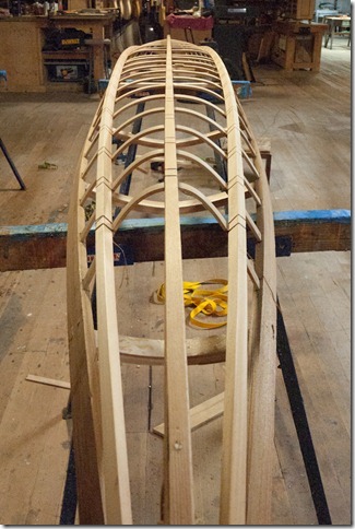 Stringers lashed into place Stringers lashed into place